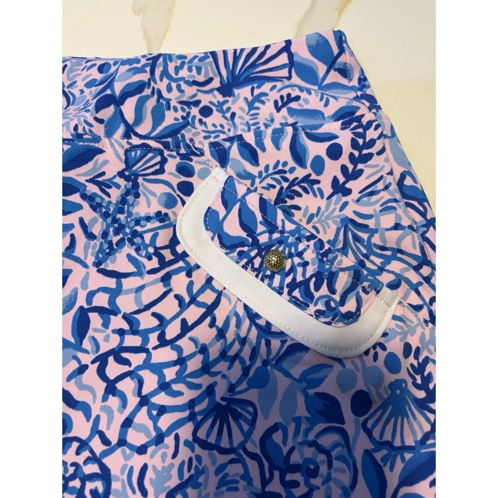 Lilly Pulitzer Luxletic Pink Blue Seashell Skirt  Women's Size 0 NWOT